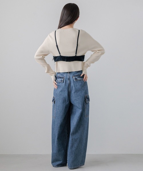 yuw（ユウ）の「ベロアビスチェ　140061（ベスト・レディース・ネイビー/ブラック・FREE）」の5枚目の写真