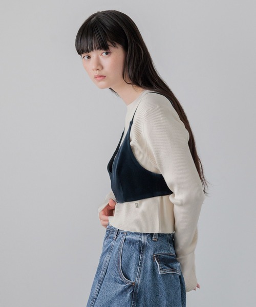 yuw（ユウ）の「ベロアビスチェ　140061（ベスト・レディース・ネイビー/ブラック・FREE）」の8枚目の写真