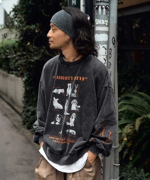 SOUNDSGOOOOD(サウンズグッド)の「【SOUNDS GOOOOD / サウンズグッド】プリント刺繍ヴィンテージスウェット(スウェット・メンズ・ブラック/グレー・ONE SIZE)」の4枚目の写真