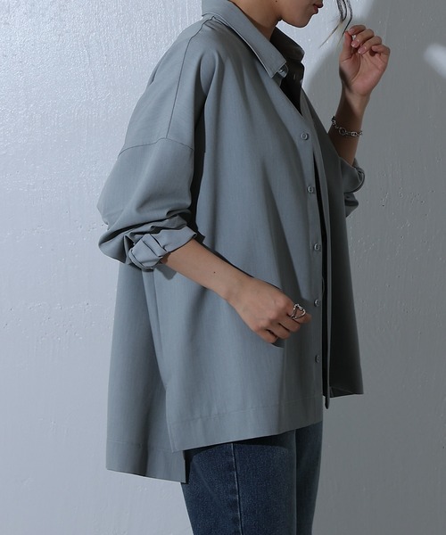 COLONY 2139（コロニートゥーワンスリーナイン）の「メランジ長袖シャツ（シャツ/ブラウス・レディース・ネイビー/グレー/チャコールグレー・FREE）」の13枚目の写真