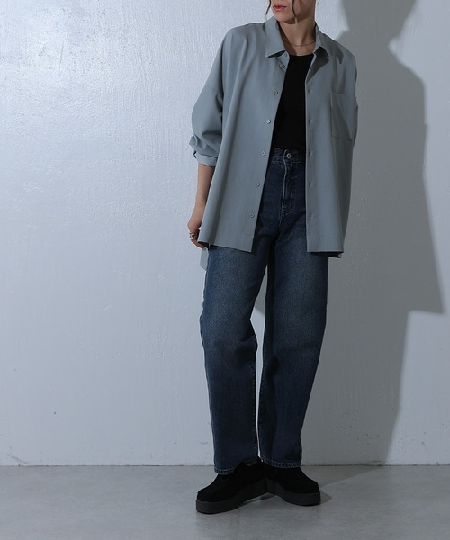 COLONY 2139（コロニートゥーワンスリーナイン）の「メランジ長袖シャツ（シャツ/ブラウス・レディース・ネイビー/グレー/チャコールグレー・FREE）」の16枚目の写真