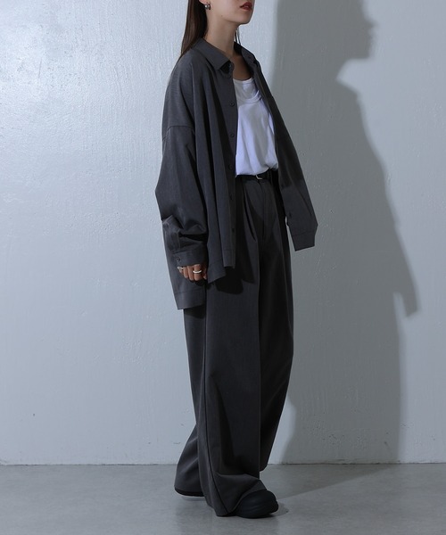 COLONY 2139（コロニートゥーワンスリーナイン）の「メランジ長袖シャツ（シャツ/ブラウス・レディース・ネイビー/グレー/チャコールグレー・FREE）」の8枚目の写真