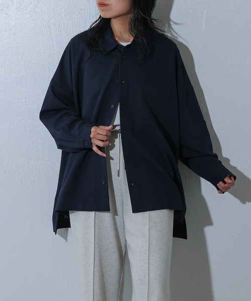 COLONY 2139（コロニートゥーワンスリーナイン）の「メランジ長袖シャツ（シャツ/ブラウス・レディース・ネイビー/グレー/チャコールグレー・FREE）」の21枚目の写真
