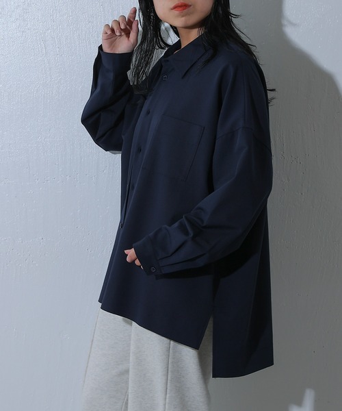 COLONY 2139（コロニートゥーワンスリーナイン）の「メランジ長袖シャツ（シャツ/ブラウス・レディース・ネイビー/グレー/チャコールグレー・FREE）」の22枚目の写真