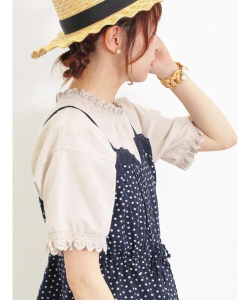 Samansa Mos2（サマンサ モスモス）の「柄アソートレースキャミブラウス（シャツ/ブラウス・レディース・チャコールグレー/ネイビー/オフホワイト/ベージュ・F）」の6枚目の写真