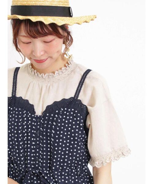 Samansa Mos2（サマンサ モスモス）の「柄アソートレースキャミブラウス（シャツ/ブラウス・レディース・チャコールグレー/ネイビー/オフホワイト/ベージュ・F）」の7枚目の写真