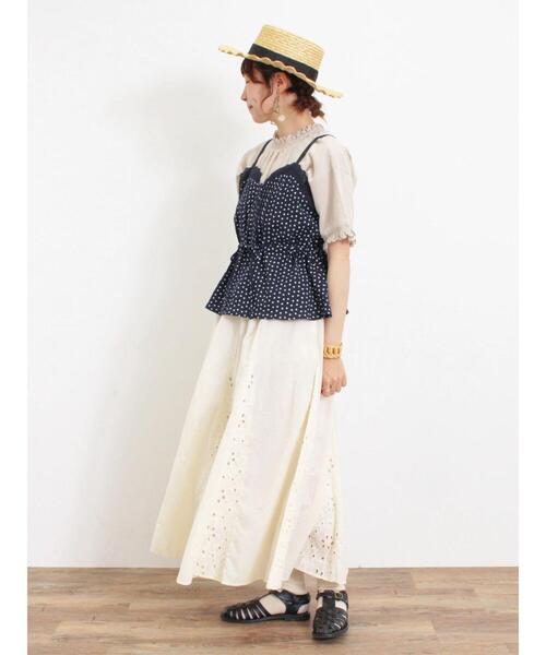 Samansa Mos2（サマンサ モスモス）の「柄アソートレースキャミブラウス（シャツ/ブラウス・レディース・チャコールグレー/ネイビー/オフホワイト/ベージュ・F）」の12枚目の写真