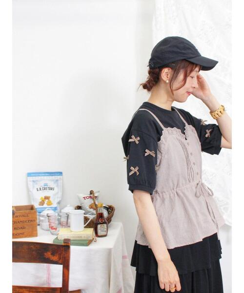 Samansa Mos2（サマンサ モスモス）の「柄アソートレースキャミブラウス（シャツ/ブラウス・レディース・チャコールグレー/ネイビー/オフホワイト/ベージュ・F）」の21枚目の写真