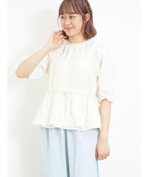 Samansa Mos2（サマンサ モスモス）の「柄アソートレースキャミブラウス（シャツ/ブラウス・レディース・チャコールグレー/ネイビー/オフホワイト/ベージュ・F）」の17枚目の写真