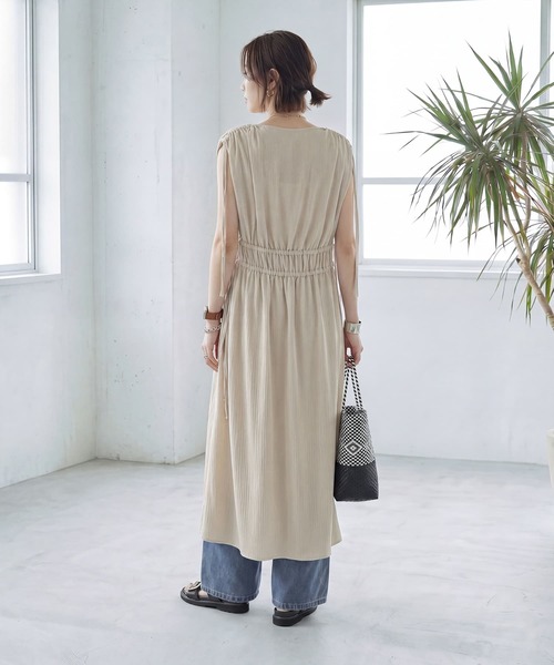 STYLE DELI(スタイルデリ)の「楊柳ドロストギャザーワンピース(ワンピース・レディース・ホワイト系その他/オリーブ・SMALL/MEDIUM)」の11枚目の写真
