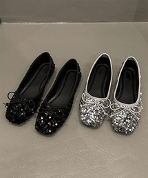 スパンコール バレエシューズ フラット