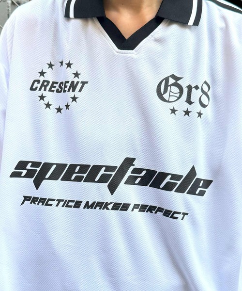 ILL'S(イルズ)の「【ILL'S】ブロークコア 襟付きサッカーユニフォーム ロンT(Tシャツ/カットソー・メンズ・ホワイト/ネイビー/ブラック/ワイン・M/L)」の6枚目の写真