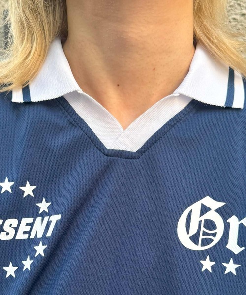 ILL'S(イルズ)の「【ILL'S】ブロークコア 襟付きサッカーユニフォーム ロンT(Tシャツ/カットソー・メンズ・ホワイト/ネイビー/ブラック/ワイン・M/L)」の11枚目の写真