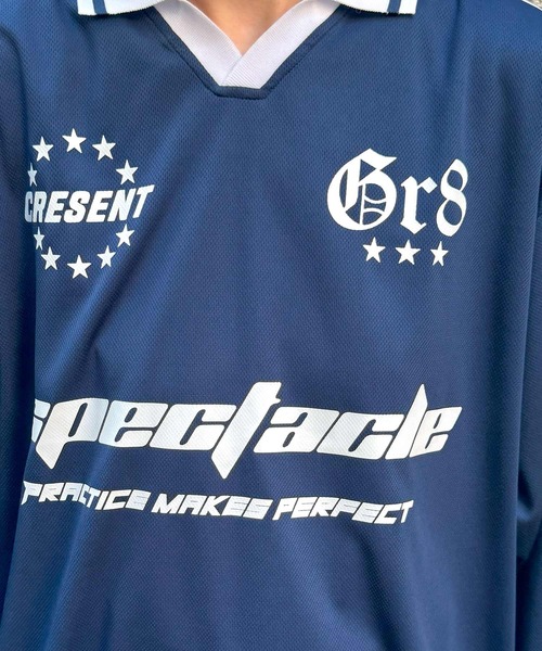 ILL'S(イルズ)の「【ILL'S】ブロークコア 襟付きサッカーユニフォーム ロンT(Tシャツ/カットソー・メンズ・ホワイト/ネイビー/ブラック/ワイン・M/L)」の12枚目の写真