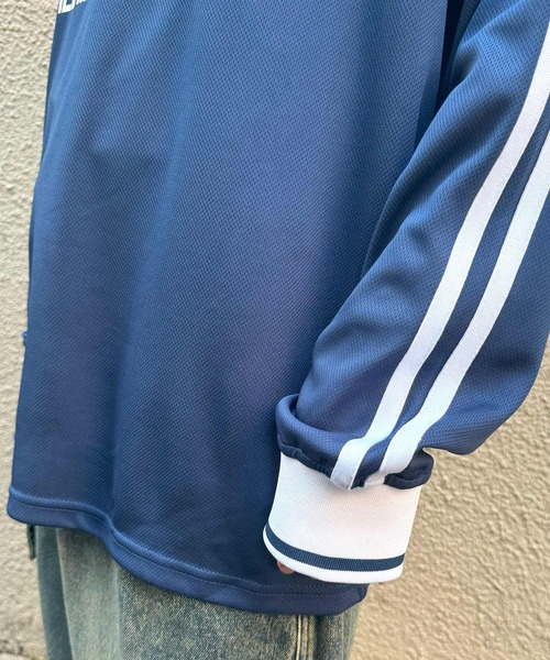 ILL'S(イルズ)の「【ILL'S】ブロークコア 襟付きサッカーユニフォーム ロンT(Tシャツ/カットソー・メンズ・ホワイト/ネイビー/ブラック/ワイン・M/L)」の14枚目の写真