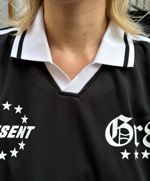 ILL'S(イルズ)の「【ILL'S】ブロークコア 襟付きサッカーユニフォーム ロンT(Tシャツ/カットソー・メンズ・ホワイト/ネイビー/ブラック/ワイン・M/L)」の17枚目の写真