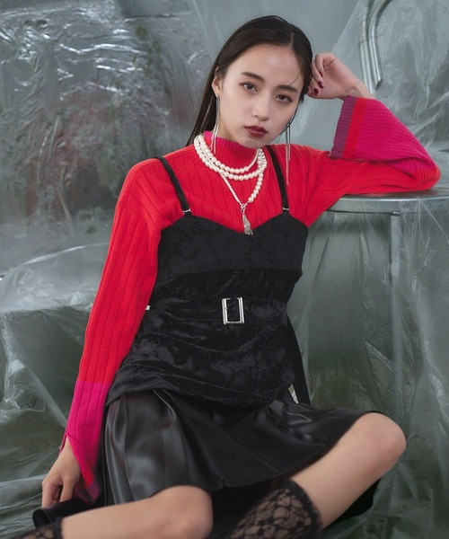 HARE(ハレ)の「ベロア*レースビスチェ(HARE)(ベスト・レディース・ブラック/グレー/ネイビー・FREE)」の10枚目の写真