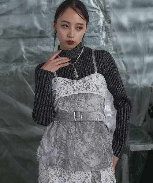 HARE(ハレ)の「ベロア*レースビスチェ(HARE)(ベスト・レディース・ブラック/グレー/ネイビー・FREE)」の13枚目の写真