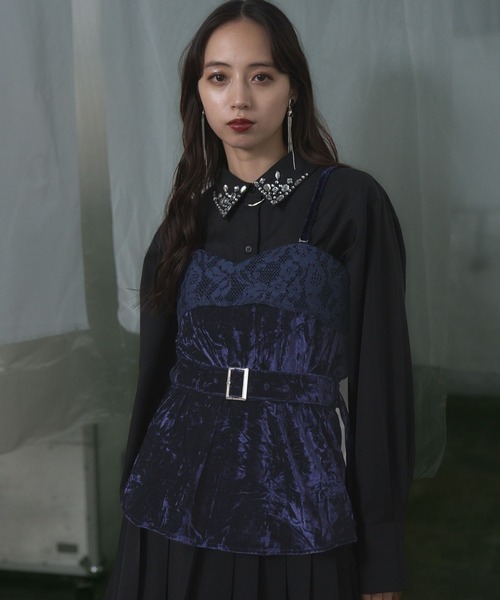 HARE(ハレ)の「ベロア*レースビスチェ(HARE)(ベスト・レディース・ブラック/グレー/ネイビー・FREE)」の16枚目の写真