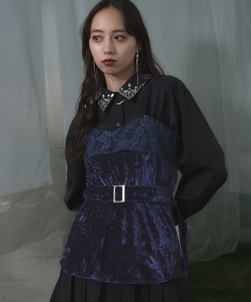 HARE（ハレ）の「ベロア＊レースビスチェ(HARE)（ベスト）」 - WEAR