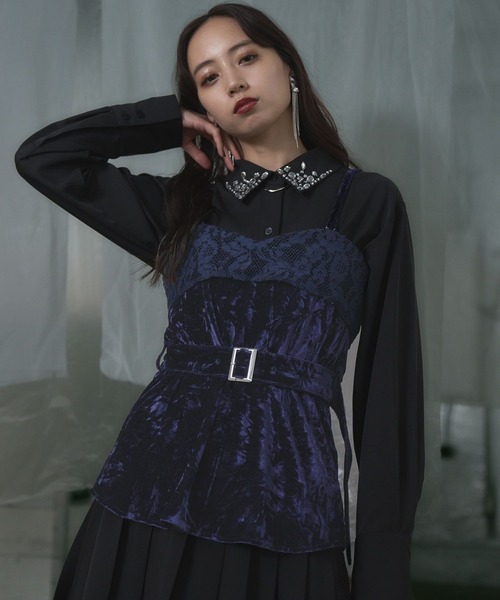 HARE(ハレ)の「ベロア*レースビスチェ(HARE)(ベスト・レディース・ブラック/グレー/ネイビー・FREE)」の18枚目の写真