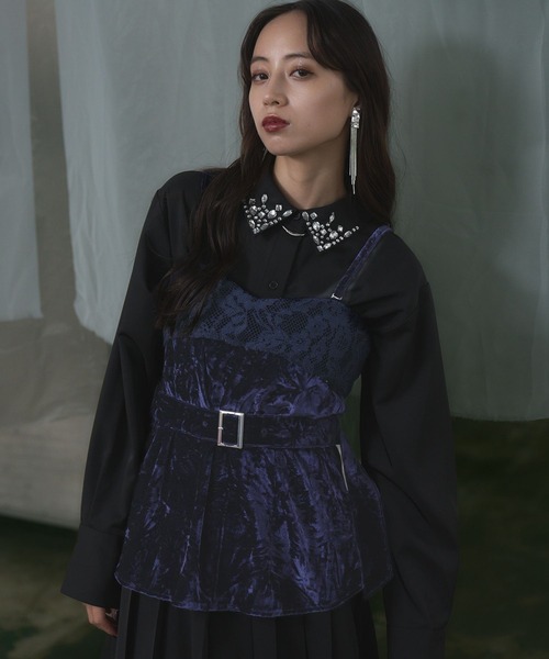 HARE(ハレ)の「ベロア*レースビスチェ(HARE)(ベスト・レディース・ブラック/グレー/ネイビー・FREE)」の19枚目の写真