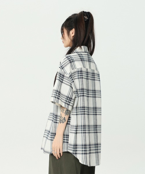 GENXDER(ノンジェンダー)の「【GENXDER】コットンワイドチェックシャツ (SS)(シャツ/ブラウス・メンズ・その他・LARGE/X-LARGE/XX-LARGE)」の4枚目の写真