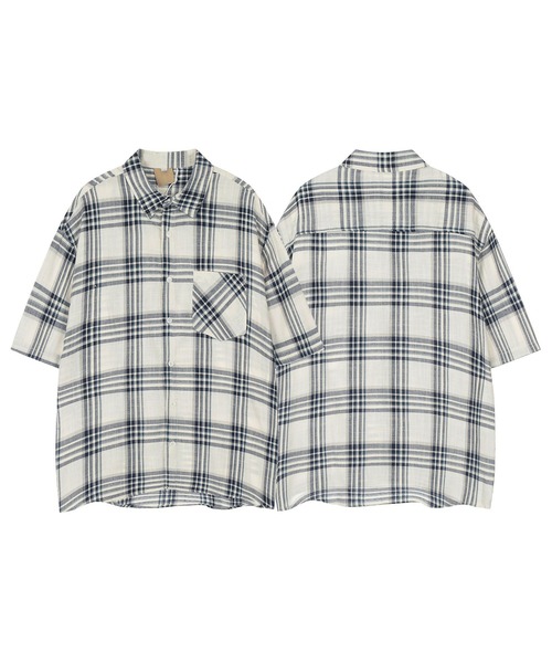 GENXDER(ノンジェンダー)の「【GENXDER】コットンワイドチェックシャツ (SS)(シャツ/ブラウス・メンズ・その他・LARGE/X-LARGE/XX-LARGE)」の8枚目の写真