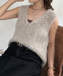 シャギーVネックベスト