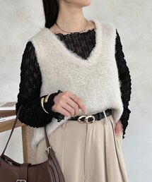 Thevon | シャギーVネックベスト(ニット/セーター)