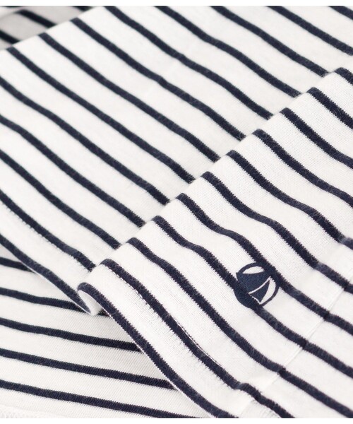 PETIT BATEAU（プチバトー）の「長袖Ｔシャツ（Tシャツ/カットソー・レディース・ホワイト×ネイビー・XX-SMALL/X-SMALL/SMALL/MEDIUM/LARGE）」の3枚目の写真
