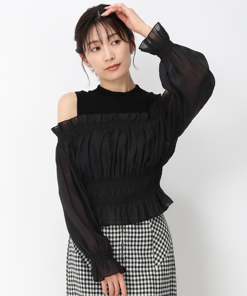 セール】ギャザーオフショルドッキングニット/MM438312（ニット