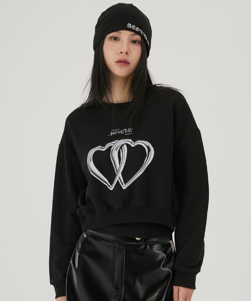 A'GEM/9 × .kom 『ACOVER/オコボ』 Two Hert Silver Ring Crop