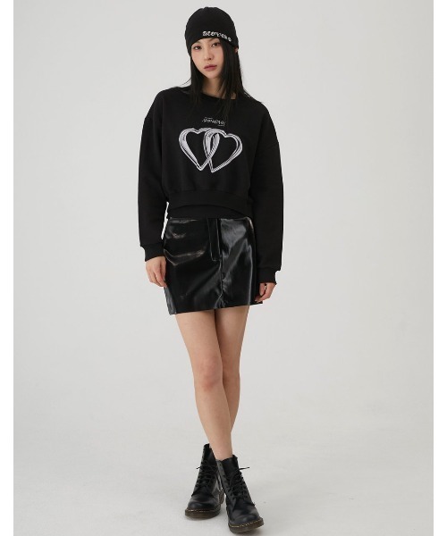 A'GEM/9 × .kom 『ACOVER/オコボ』 Two Hert Silver Ring Crop