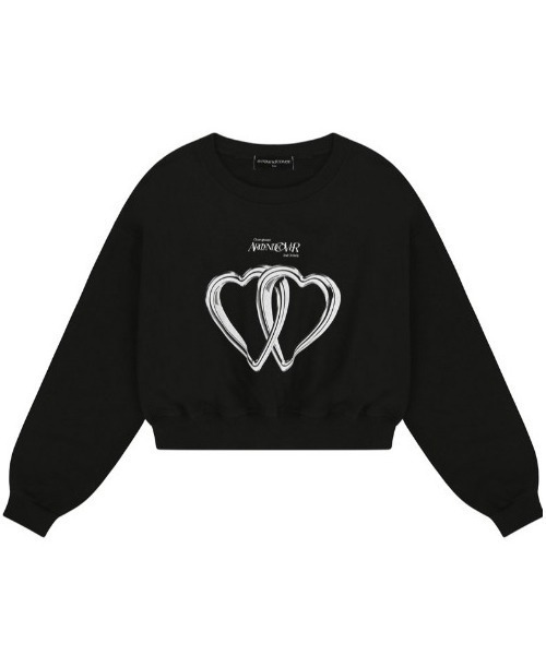 トレーナー スウェット A'GEM/9 × .kom 「ACOVER/オコボ」 Two Hert Silver Ring Crop Sweats sh A'GEM/9 × .kom 『ACOVER/オコボ』 Two Hert Silver Ring Crop