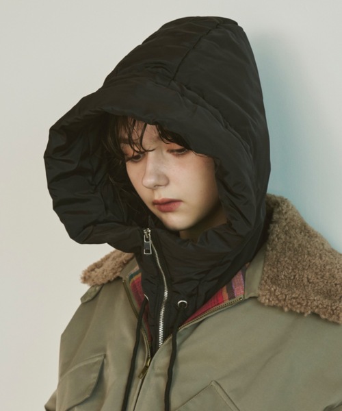 Unitage（ユニテージ）の「【入荷禁止】中綿フードウォーマー（ネックウォーマー/スヌード・レディース・ホワイト/ブラック・FREE）」の3枚目の写真