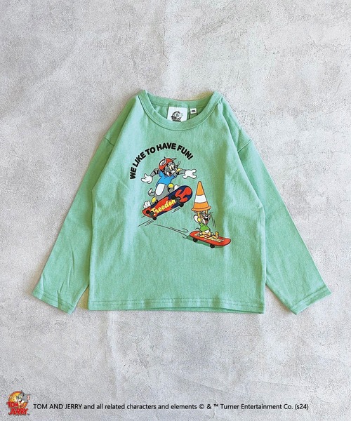 MARKEY'S（マーキーズ）の「【トムとジェリー】別注プリントロンT（Tシャツ/カットソー・キッズ・オフホワイト/チャコール/ライム・80/90/95/100/110/120/130/140/150）」の11枚目の写真