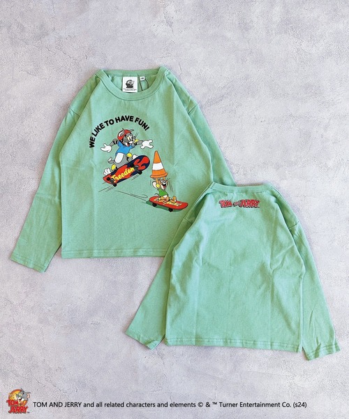 MARKEY'S（マーキーズ）の「【トムとジェリー】別注プリントロンT（Tシャツ/カットソー・キッズ・オフホワイト/チャコール/ライム・80/90/95/100/110/120/130/140/150）」の10枚目の写真