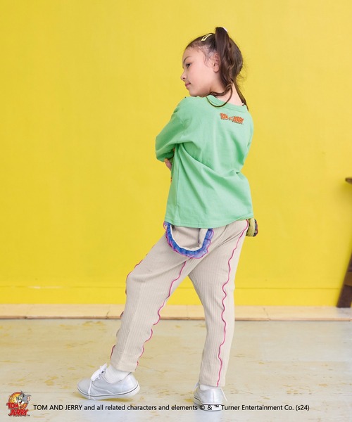 MARKEY'S（マーキーズ）の「【トムとジェリー】別注プリントロンT（Tシャツ/カットソー・キッズ・オフホワイト/チャコール/ライム・80/90/95/100/110/120/130/140/150）」の8枚目の写真