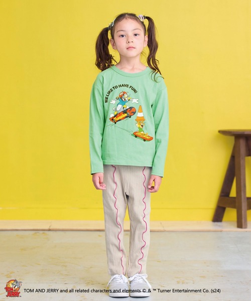 MARKEY'S（マーキーズ）の「【トムとジェリー】別注プリントロンT（Tシャツ/カットソー・キッズ・オフホワイト/チャコール/ライム・80/90/95/100/110/120/130/140/150）」の7枚目の写真