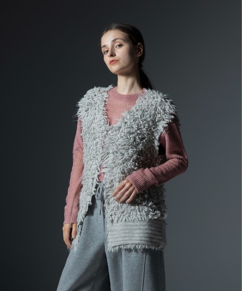 willfully 2021aw ニットベスト WILLFULLY（ウィルフリー）の「long loop reversible knit vest