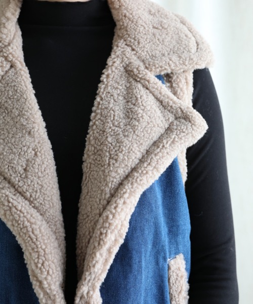 aimoha(アイモハ)の「【Aimoha】秋冬のノースリーブファーベスト (AW)(ベスト・レディース・インディゴブルー・SMALL/MEDIUM/LARGE/X-LARGE)」の9枚目の写真