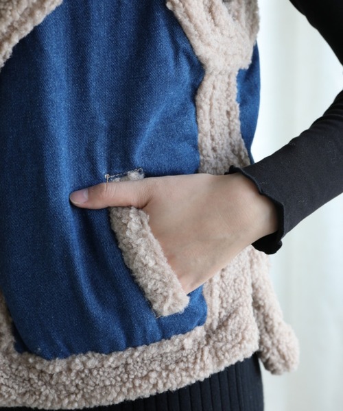 aimoha(アイモハ)の「【Aimoha】秋冬のノースリーブファーベスト (AW)(ベスト・レディース・インディゴブルー・SMALL/MEDIUM/LARGE/X-LARGE)」の14枚目の写真