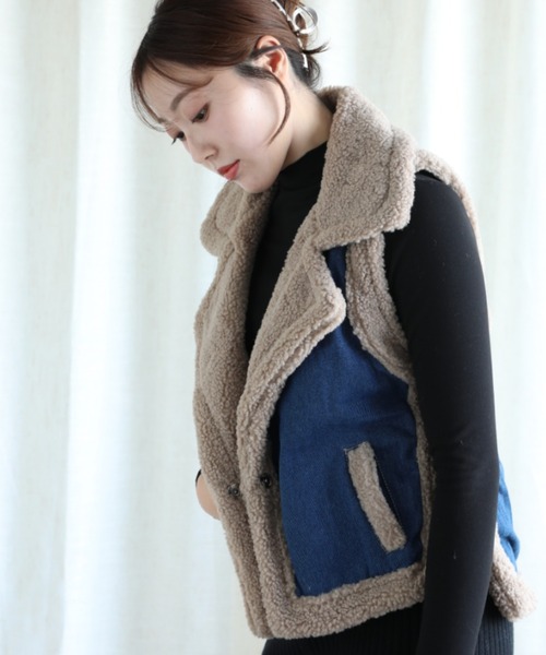 aimoha(アイモハ)の「【Aimoha】秋冬のノースリーブファーベスト (AW)(ベスト・レディース・インディゴブルー・SMALL/MEDIUM/LARGE/X-LARGE)」の16枚目の写真