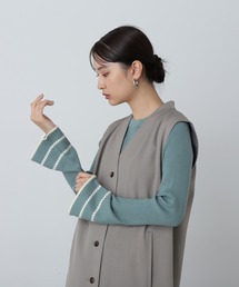 N.（N. Natural Beauty Basic） | ◆バイカラーラインフレアスリーブニット(ニット/セーター)