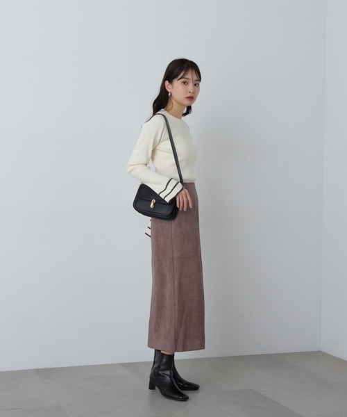 N.（N. Natural Beauty Basic）（エヌエヌナチュラルビューティーベーシック）の「◆バイカラーラインフレアスリーブニット（ニット/セーター・レディース・オフホワイト/グレー/グリーン・MEDIUM）」の12枚目の写真