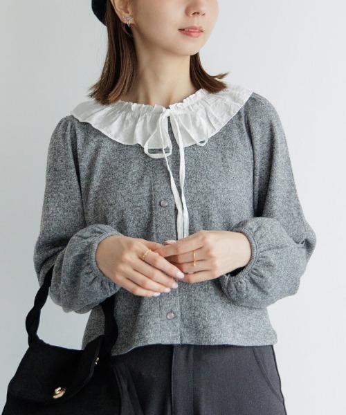 flower（フラワー）の「ベイビーカラートップ（Tシャツ/カットソー・レディース・グレー/ブラウン・FREE）」の2枚目の写真