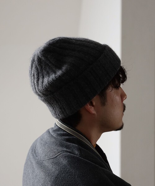 fennica（フェニカ）の「cableami / CASHMERE RIB W/CAP カシミアワッチキャップ（ニットキャップ/ビーニー・レディース・ロイヤルブルー/オリーブ/グレー・ONE SIZE）」の15枚目の写真
