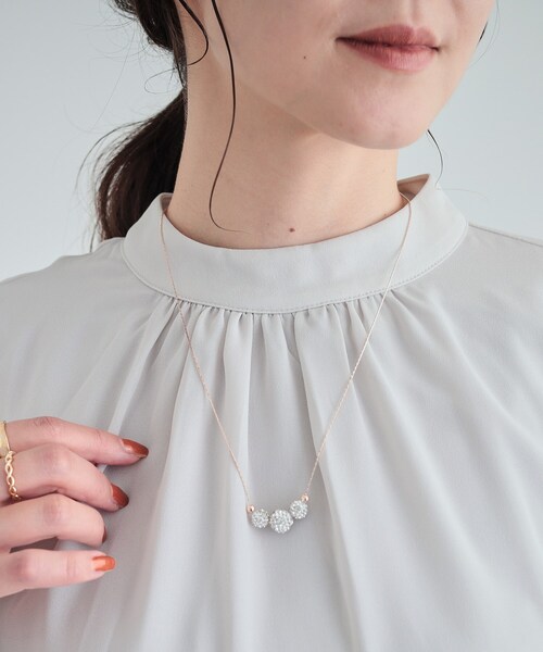 SHOO・LA・RUE（シューラルー）の「◆キラキラパヴェボールネックレス（ネックレス・レディース・ピンクゴールド/シルバー/ゴールド・00）」の4枚目の写真