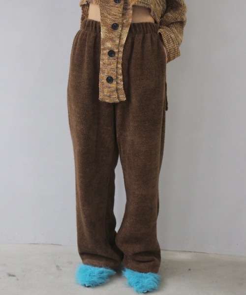 SANSeLF（サンセルフ）の「ウォームドロストニットパンツ【SANSeLF 】sanw24a037（その他パンツ・レディース・ブラウン/ライトイエロー・FREE）」の2枚目の写真